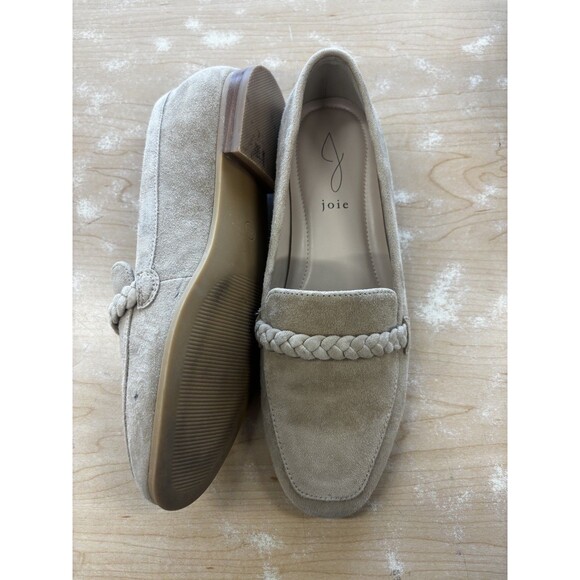 Joie Tan Suede Braided Loafers Flats 8.5 Old Money Preppy Classic Shoes - Picture 11 of 16